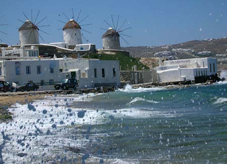 08 Mykonos Windmills in meltemi spray
