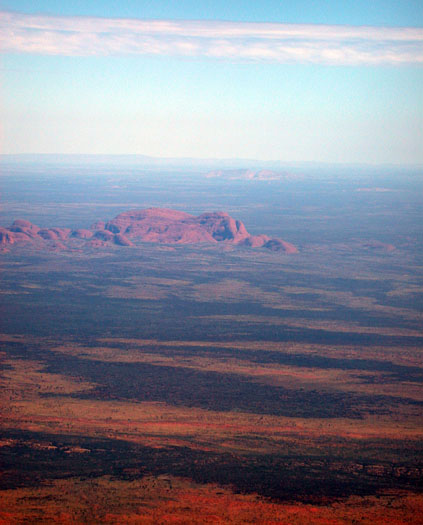 DSCN8523 The Olgas with Uluru in Background