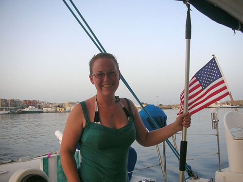 36 Randi Jo with the boat hook, Reggio Calabria, Italy