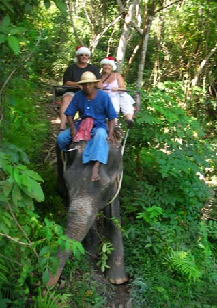 Ret & John on elephant