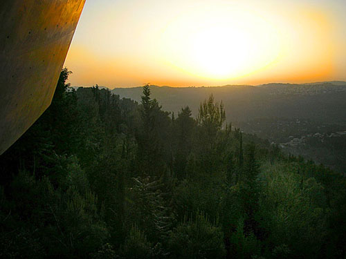 23 Israel, Jerusalem. Sunset view from Holocaust museum