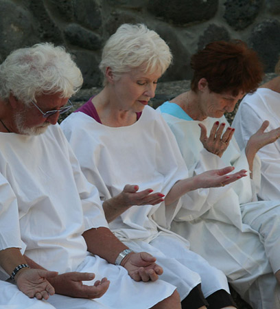31 Praying before baptism, Jordan River, Israel