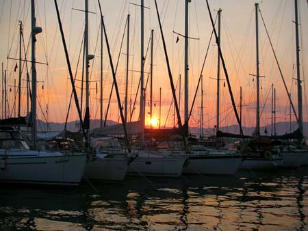 20  Yachts at sunset, Marmaris Yacht Marina, Turkey