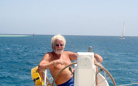 05 Gunter with buddy boats as we enter Suakin, Sudan