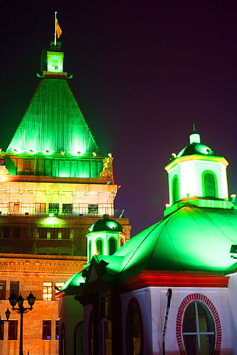 04 Green copper roofs at night