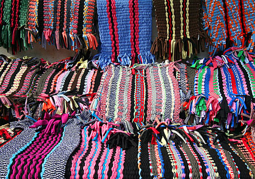 08 Rugs in booth lining Adam's Peak cllimb, Sri Lanka