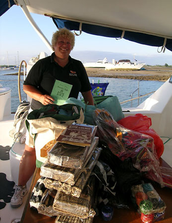 Alison prepares to leave with her gifts