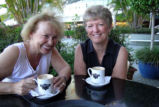 Lois and Pat ham it up at the waterfront