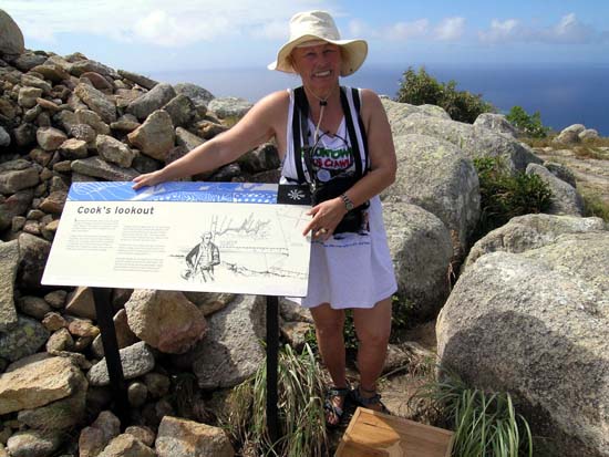 Lois at Cook's Look, Lizard Island
