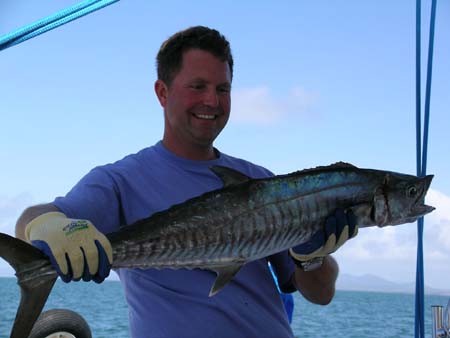 Alan catches a nice mackeral