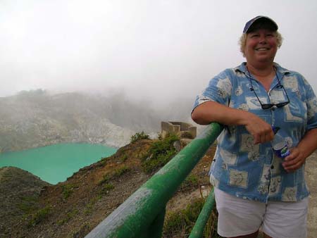 Alison at Kelimutu, Flores, Indonesia