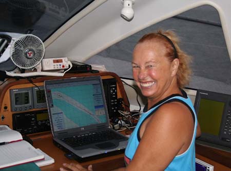 Lois at Nav Station, Malacca Straits