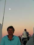 Ret and John,  Moonrise on an Overnight to Magnetic Island
