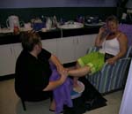 Spoiled crew gets pedicure!