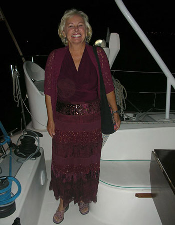 12 Lois is ready for the buffet at the Coral Beach Hotel