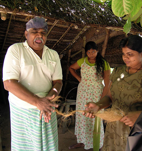 DSCN9919 Blind Man Demonstrates Uses of Coconut